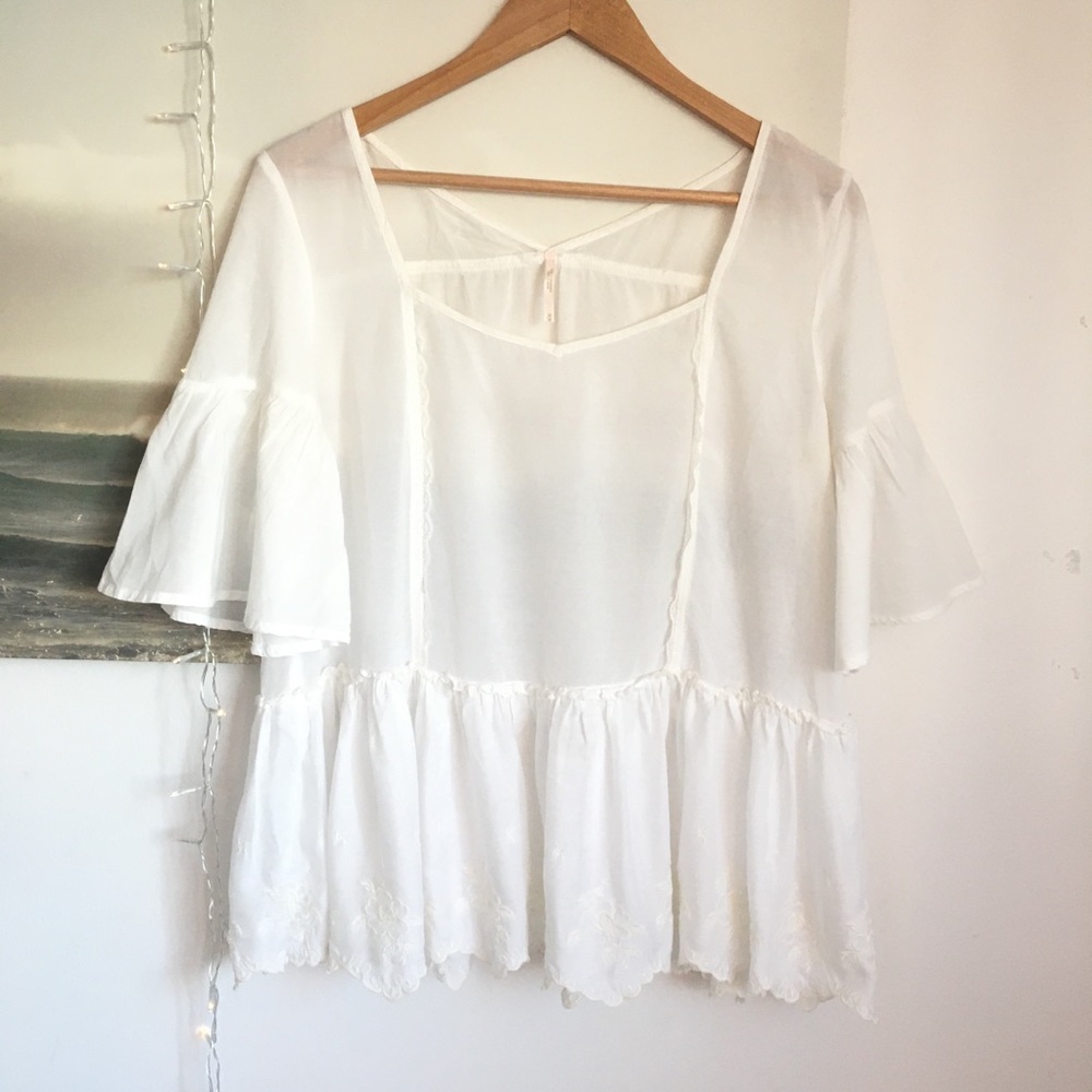 Free People Top Embroidered
